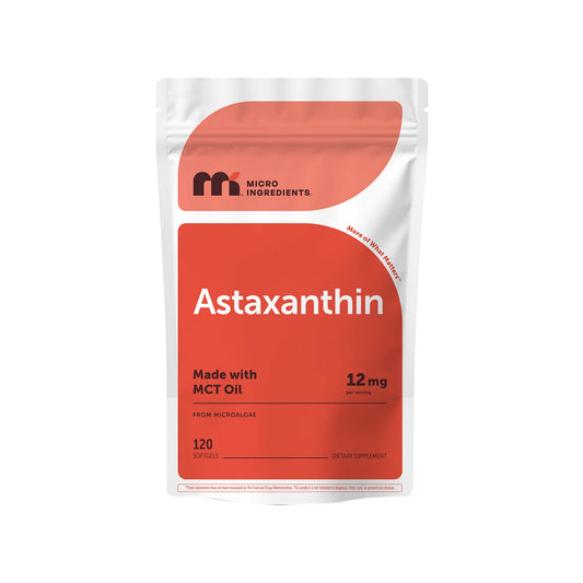 Micro Ingredients Astaxanthin 12mg softgels, tanning pills, Strength Carotenoids Skin Supplement w. 100% Natural Astaxanthin from MicroAlgae