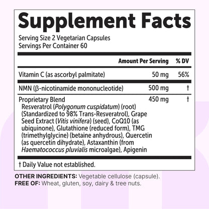 Micro Ingredients NMN Complex 1,000mg Per Serving, Veggie Capsules
