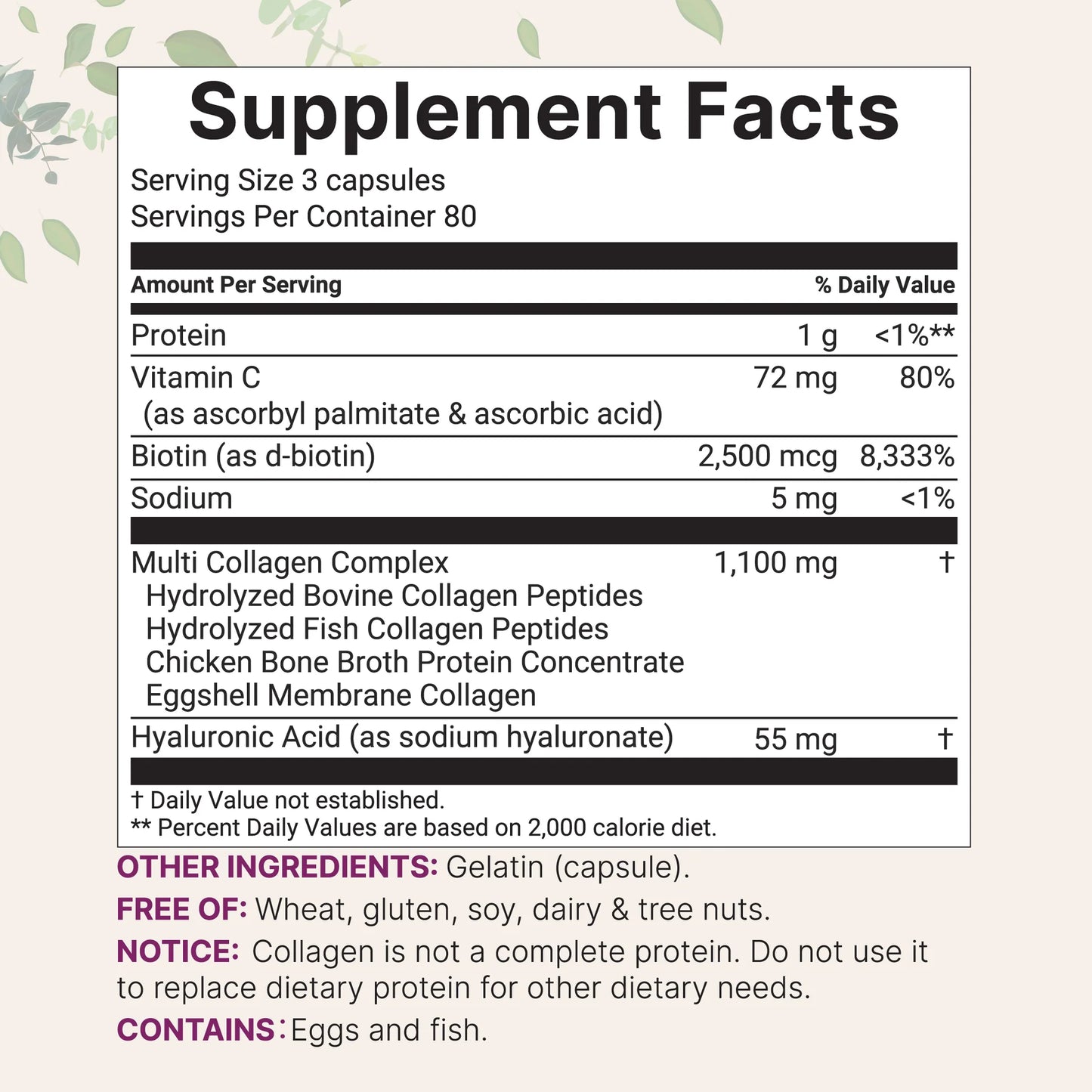 Micro Ingredients Multi Collagen Complex, 240 Capsules
