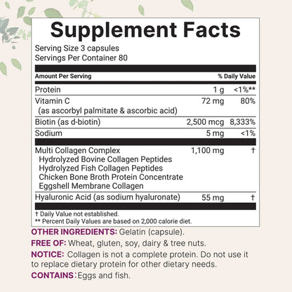 Micro Ingredients Multi Collagen Complex, 240 Capsules