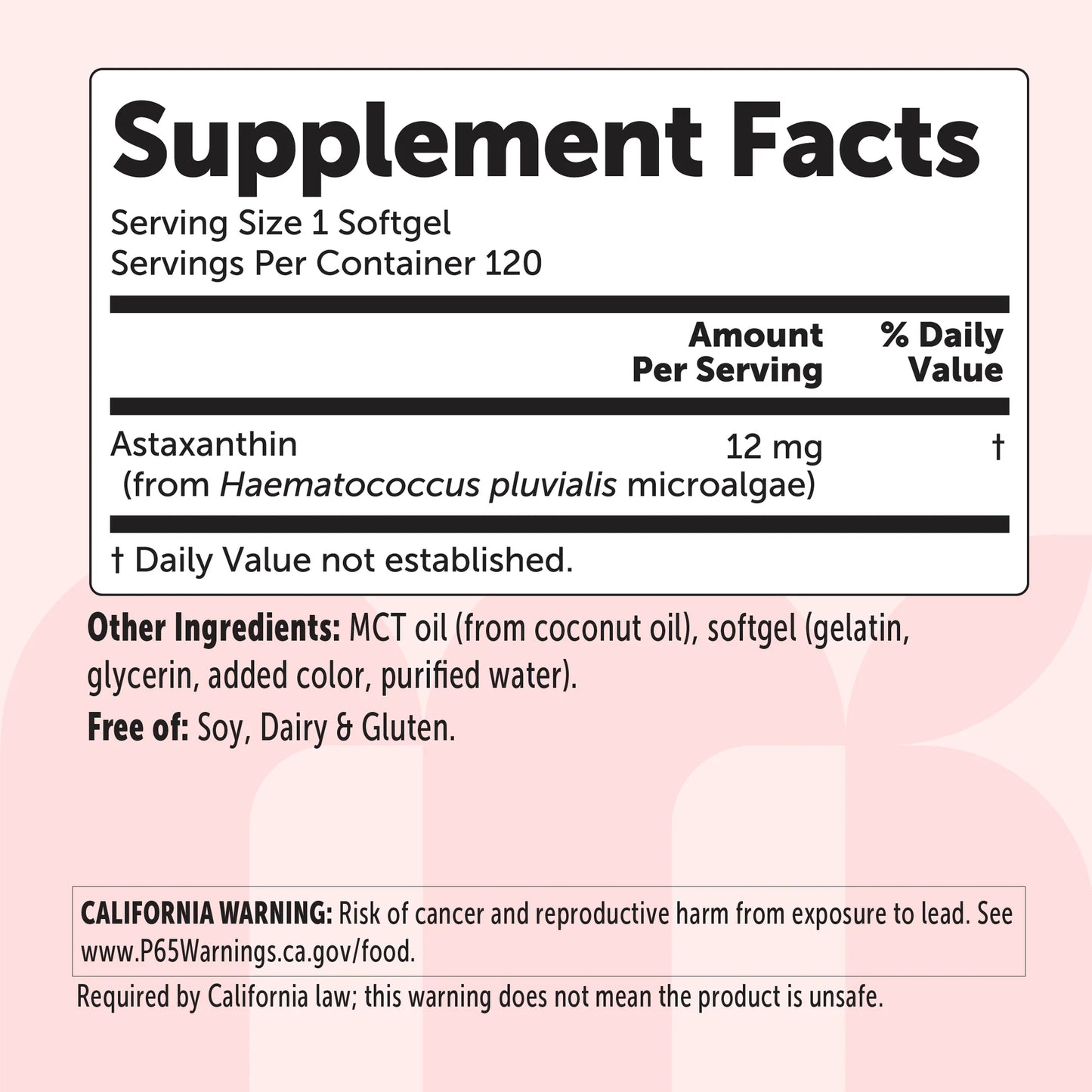 Micro Ingredients Astaxanthin 12mg softgels, tanning pills, Strength Carotenoids Skin Supplement w. 100% Natural Astaxanthin from MicroAlgae
