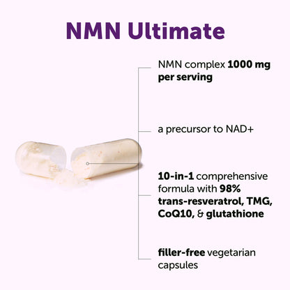 Micro Ingredients NMN Complex 1,000mg Per Serving, Veggie Capsules
